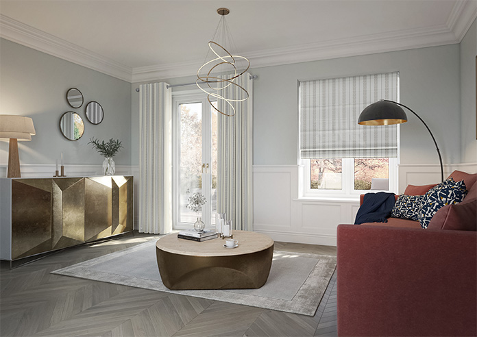Laurel Stripe, Taupe - Roman Blind - Image 6